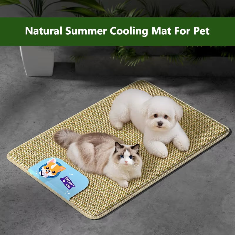 Pet Summer Mat Nest Cat Natural Weave Pet Ice Mat Pet Mat Pet Bed Dogs House Cat Home Pet Bed Pet Ice Mat